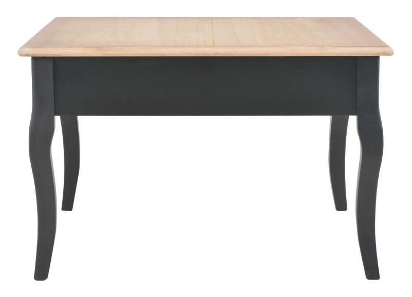 Table basse carrée 4 tiroirs bois clair et pin massif noir Dean - Photo n°4