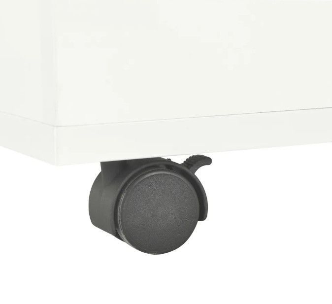 Table basse carrée à roulettes bois blanc brillant Bella 60 cm - Photo n°7