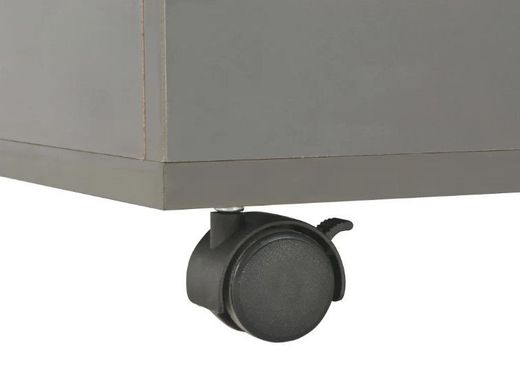 Table basse carrée à roulettes bois gris brillant Bella 60 cm - Photo n°7