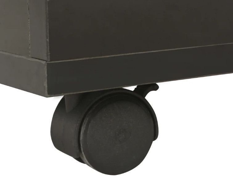 Table basse carrée à roulettes bois noir brillant Bella 60 cm - Photo n°7