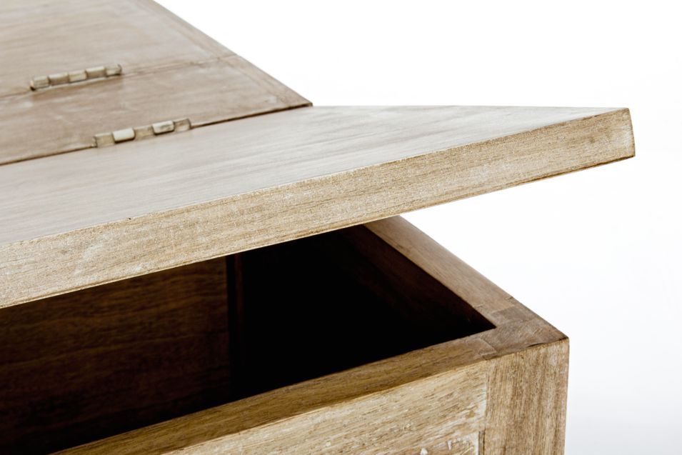 Table basse carrée avec rangement en bois avec motifs Mabel L 80 cm - Photo n°6