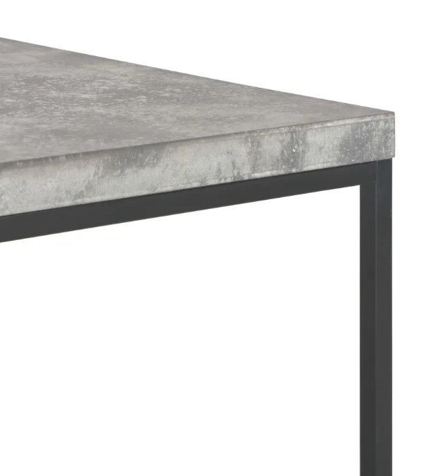 Table basse carrée effet béton gris et métal noir Nouria - Photo n°4