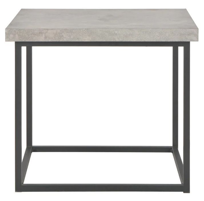 Table basse carrée béton gris et métal noir Nouria L 55 - Photo n°2