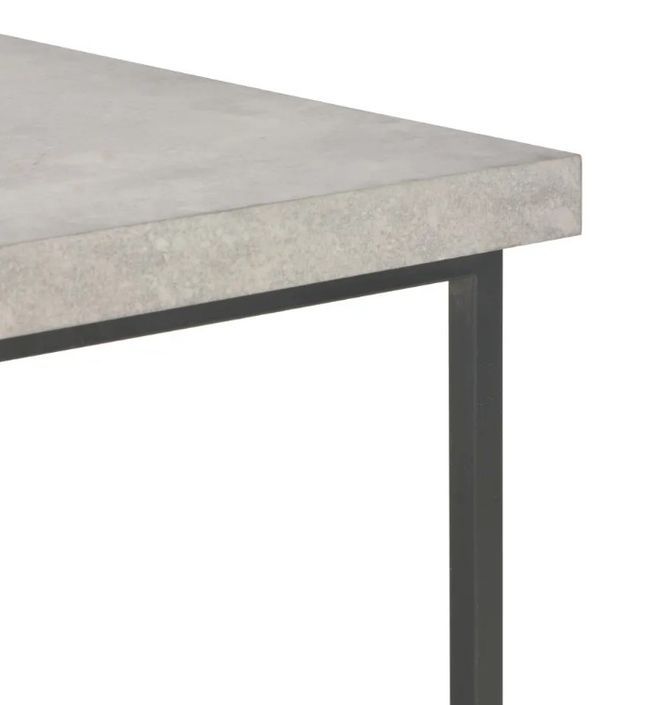 Table basse carrée béton gris et métal noir Nouria L 55 - Photo n°4