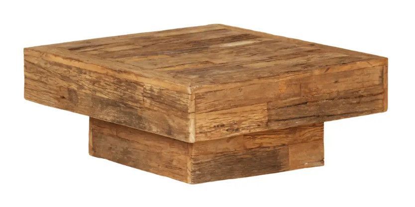 Table basse carrée bois de traverses clair Mousty 70 cm - Photo n°1