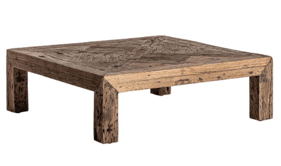 Table basse carrée bois massif recyclé Wader 100 cm - Photo n°1