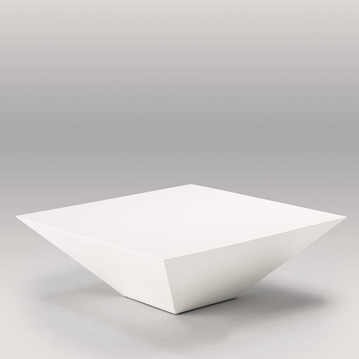 Table basse carrée bois peint en blanc Alex - Photo n°1