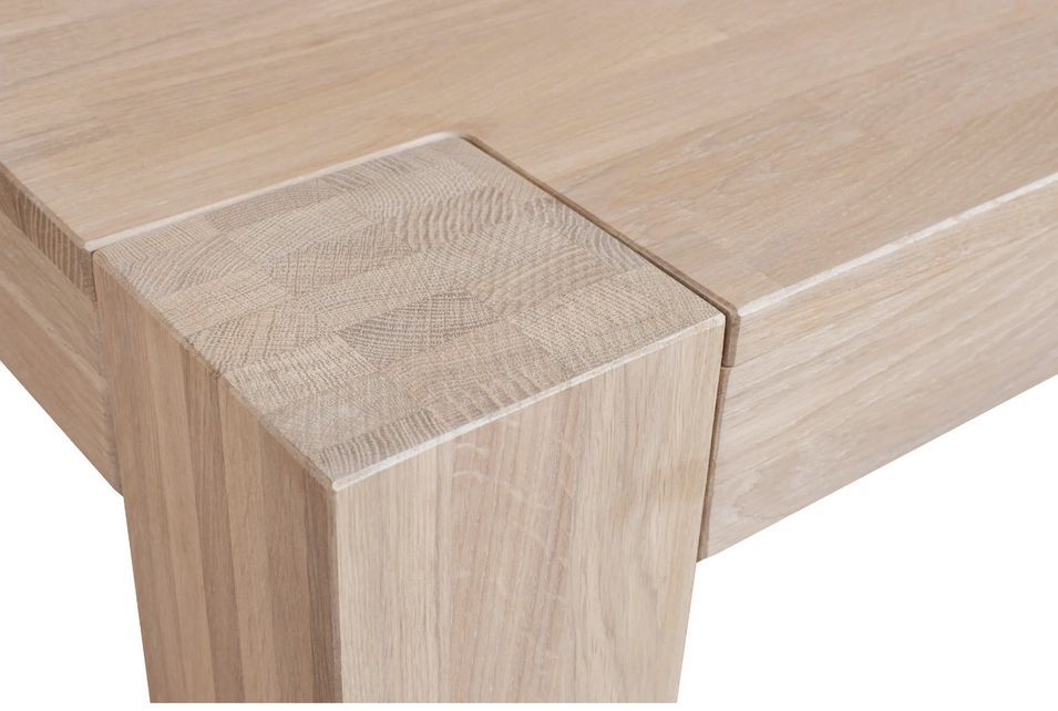 Table basse carrée en bois de chêne blanchi Nordo 90 cm - Photo n°4