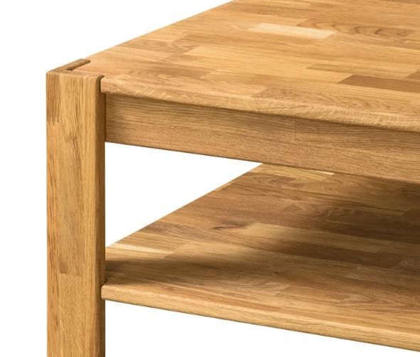 Table basse carrée en bois de chêne massif Ritza 70 cm - Photo n°3
