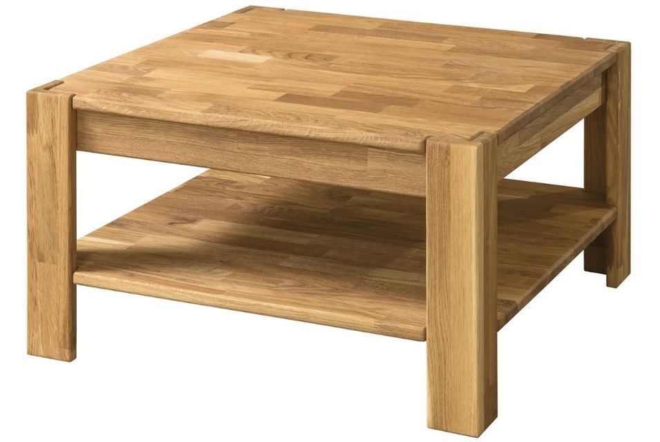 Table basse carrée en bois de chêne massif Ritza 70 cm - Photo n°1