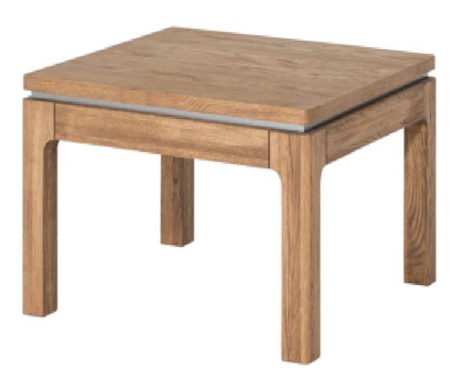 Table basse carrée en bois de chêne rustique Manky 80 cm - Photo n°1