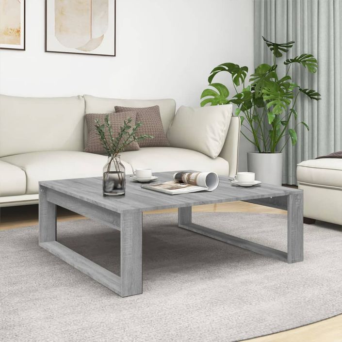 Table basse carrée en bois Luko 100 cm - Classique et intemporelle - Photo n°2