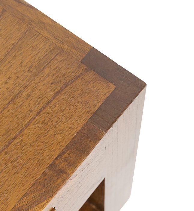Table basse carrée en bois massif de Mindy 1 tiroir Orka 60 cm - Photo n°4