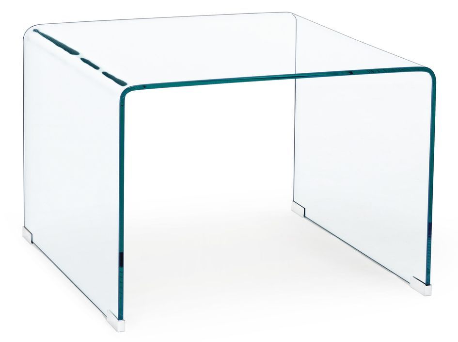 Table basse carrée en verre transparent Iris - Lot de 2 - Photo n°1