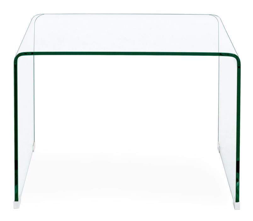 Table basse carrée en verre transparent Iris - Lot de 2 - Photo n°2