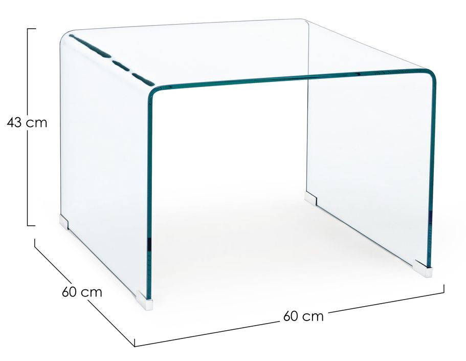 Table basse carrée en verre transparent Iris - Lot de 2 - Photo n°3