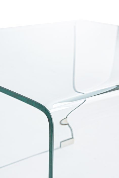 Table basse carrée en verre transparent Iris - Lot de 2 - Photo n°4