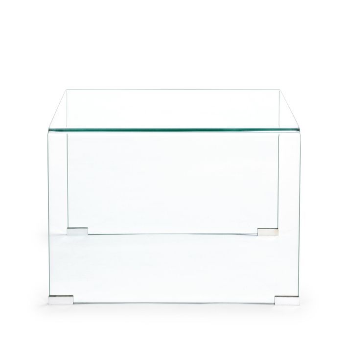 Table basse carrée en verre transparent Iris - Lot de 2 - Photo n°5