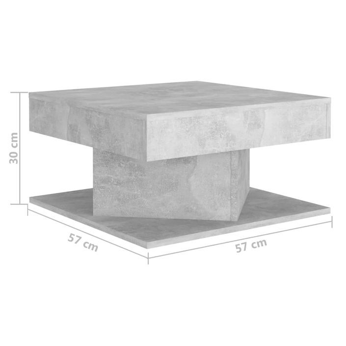 Table basse carrée Gris béton 57x57x30 cm konda - Photo n°5