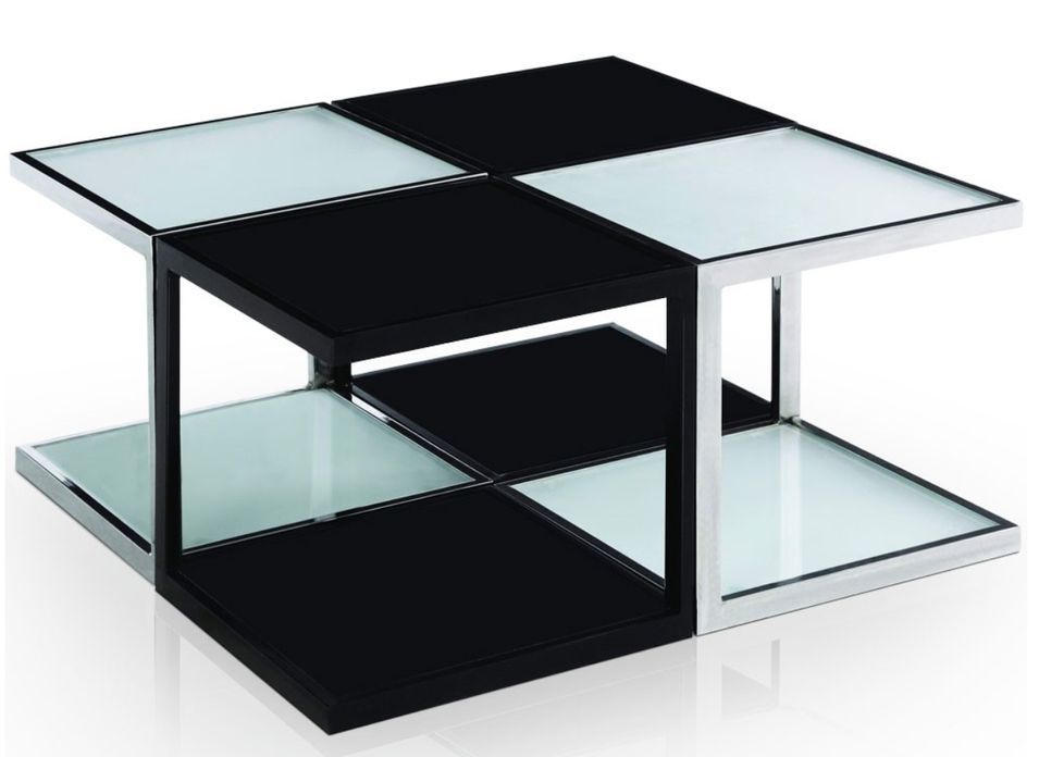 Table basse carrée modulable Noir et Blanc Kiabi - Photo n°1