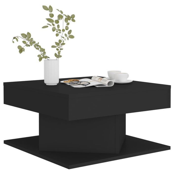 Table basse carrée Noir 57x57x30 cm Konda - Photo n°1
