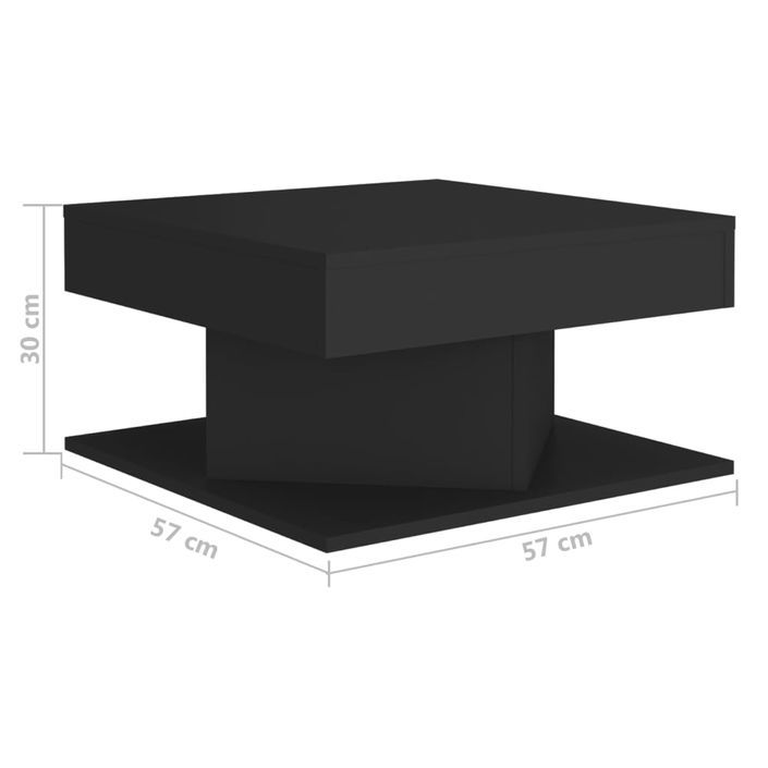 Table basse carrée Noir 57x57x30 cm Konda - Photo n°5