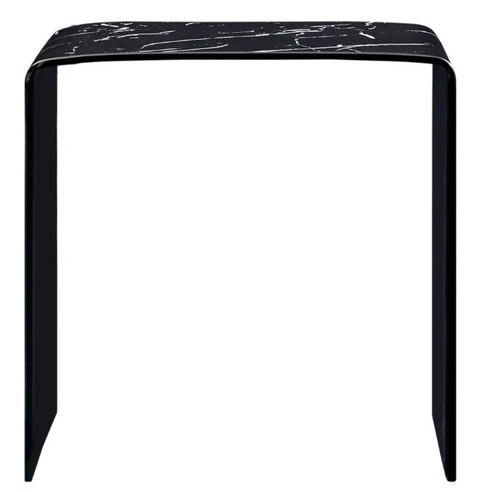 Table basse carrée verre trempé noir Amada - Photo n°2