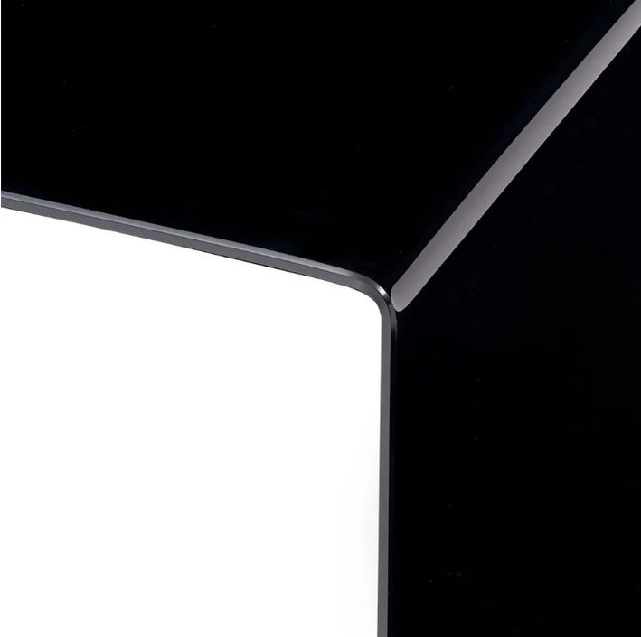 Table basse carrée verre trempé noir Shaimi - Photo n°4