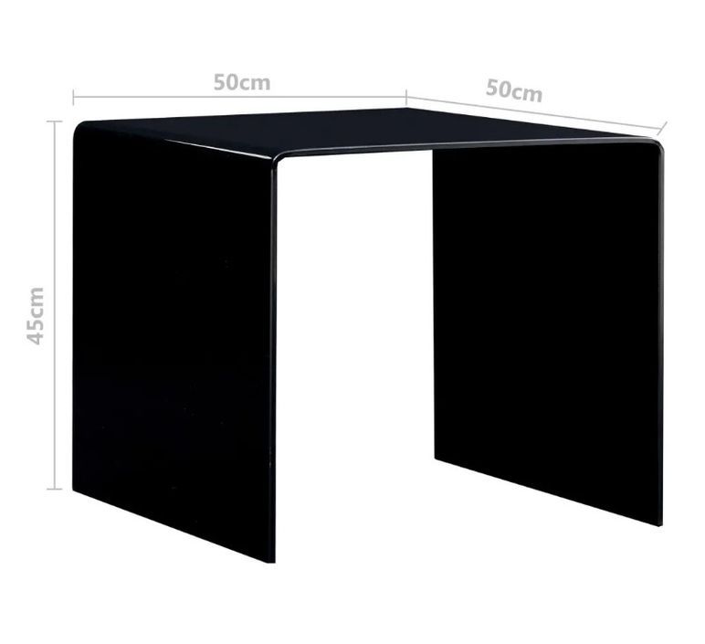 Table basse carrée verre trempé noir Shaimi - Photo n°5