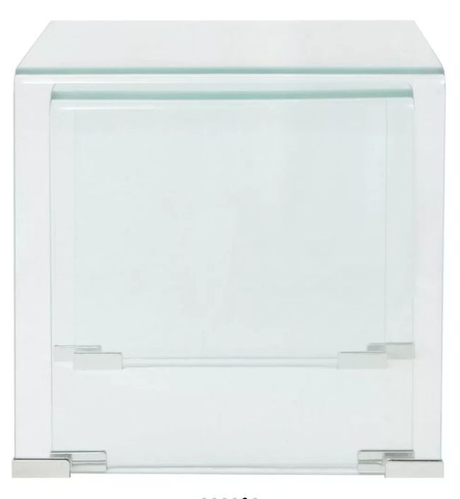 Table basse carrée verre trempé transparent Niu - Lot de 2 - Photo n°5
