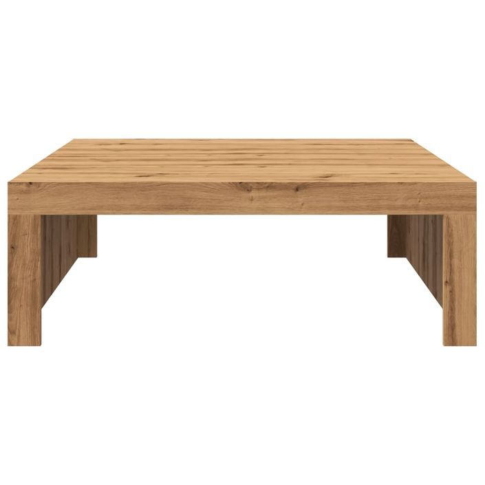 Table basse chêne artisanal 100x100x35 cm bois d'ingénierie - Photo n°4