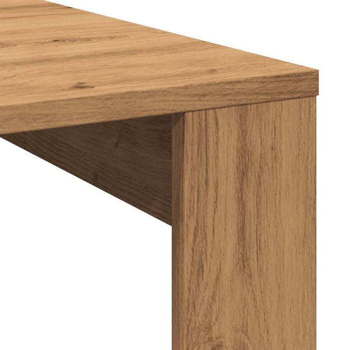 Table basse chêne artisanal 100x100x35 cm bois d'ingénierie - Photo n°7