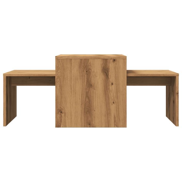 Table basse chêne artisanal 100x48x40 cm bois d'ingénierie - Photo n°4