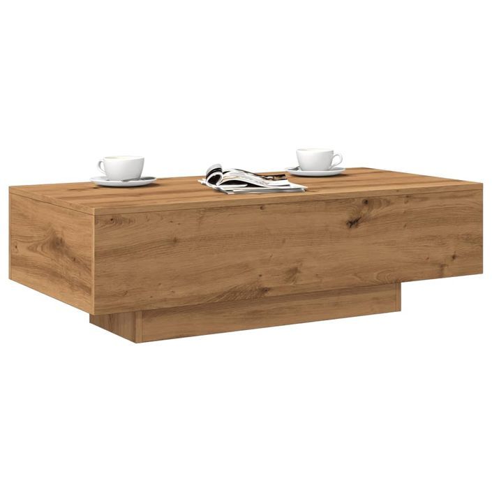 Table basse chêne artisanal 100x49,5x31 cm bois d'ingénierie - Photo n°1