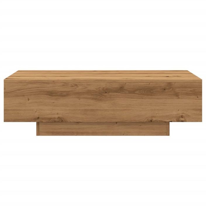 Table basse chêne artisanal 100x49,5x31 cm bois d'ingénierie - Photo n°5