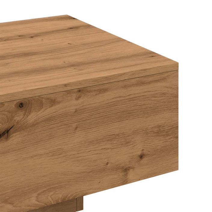 Table basse chêne artisanal 100x49,5x31 cm bois d'ingénierie - Photo n°8