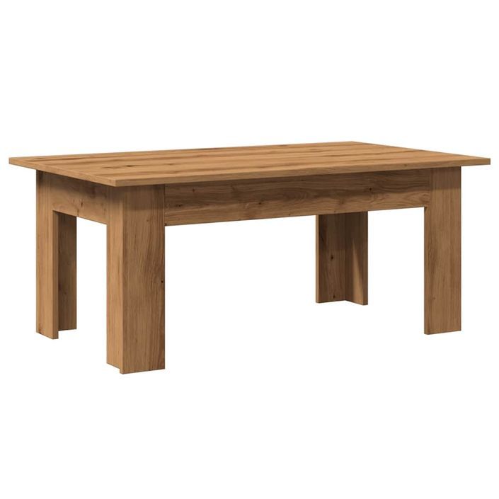 Table basse chêne artisanal 100x60x42 cm bois d'ingénierie - Photo n°6