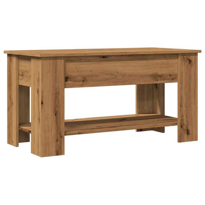 Table basse chêne artisanal 101x49x52 cm bois d'ingénierie - Photo n°7