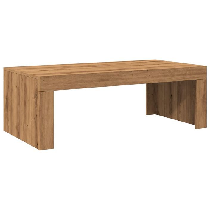 Table basse chêne artisanal 102x50x35 cm bois d'ingénierie - Photo n°6