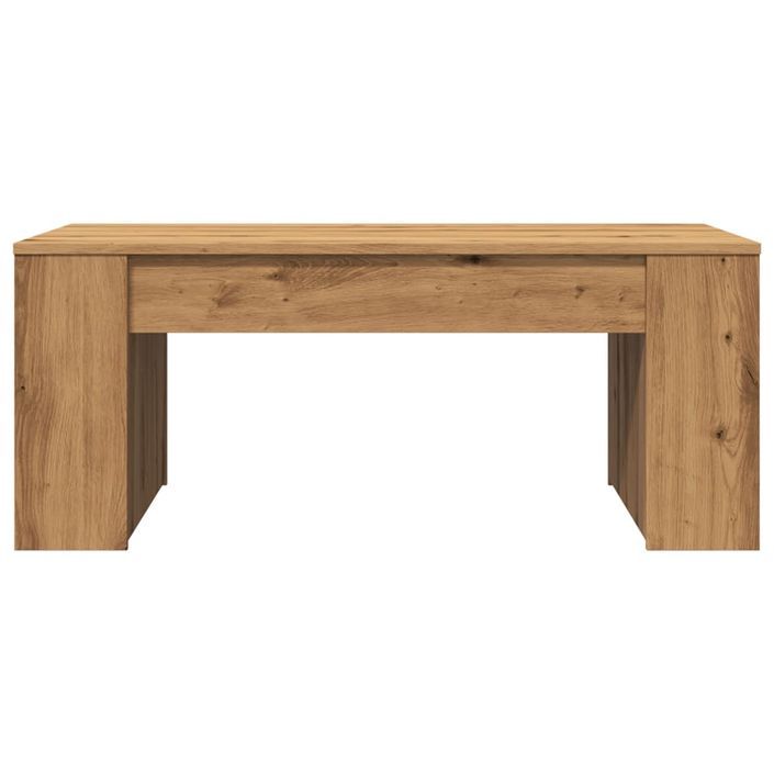 Table basse chêne artisanal 102x55x42 cm bois d'ingénierie - Photo n°4