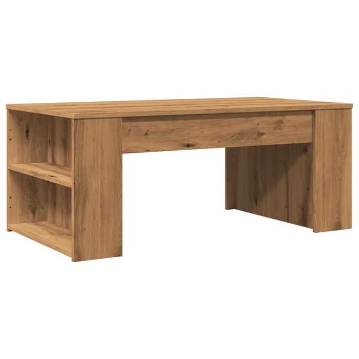 Table basse chêne artisanal 102x55x42 cm bois d'ingénierie - Photo n°6