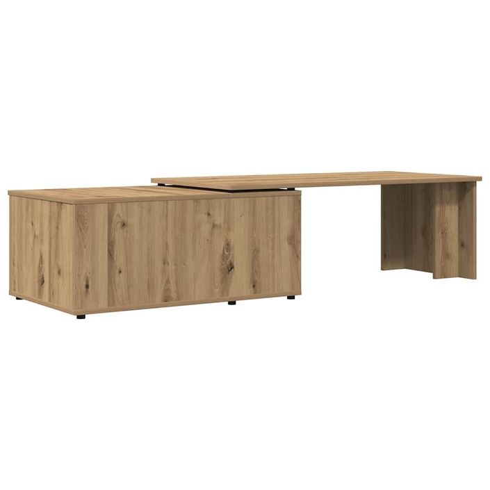 Table basse chêne artisanal 150x50x35 cm bois d'ingénierie - Photo n°6