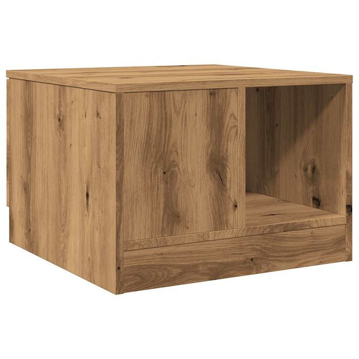 Table basse chêne artisanal 50x50x36 cm bois d'ingénierie - Photo n°7