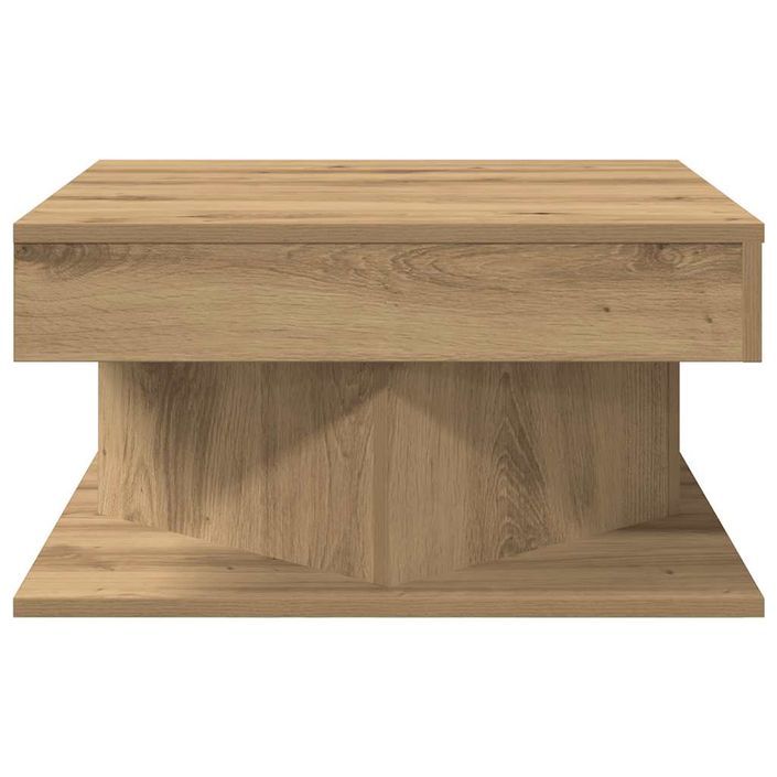 Table basse chêne artisanal 55x55x30 cm bois d'ingénierie - Photo n°4