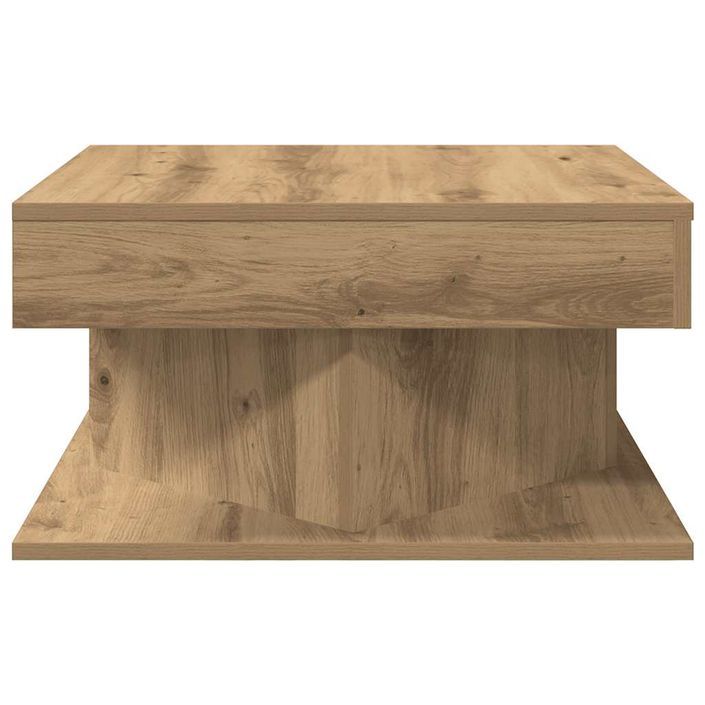 Table basse chêne artisanal 55x55x30 cm bois d'ingénierie - Photo n°5