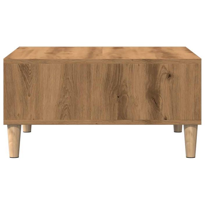 Table basse chêne artisanal 60x60x30 cm bois d'ingénierie - Photo n°5