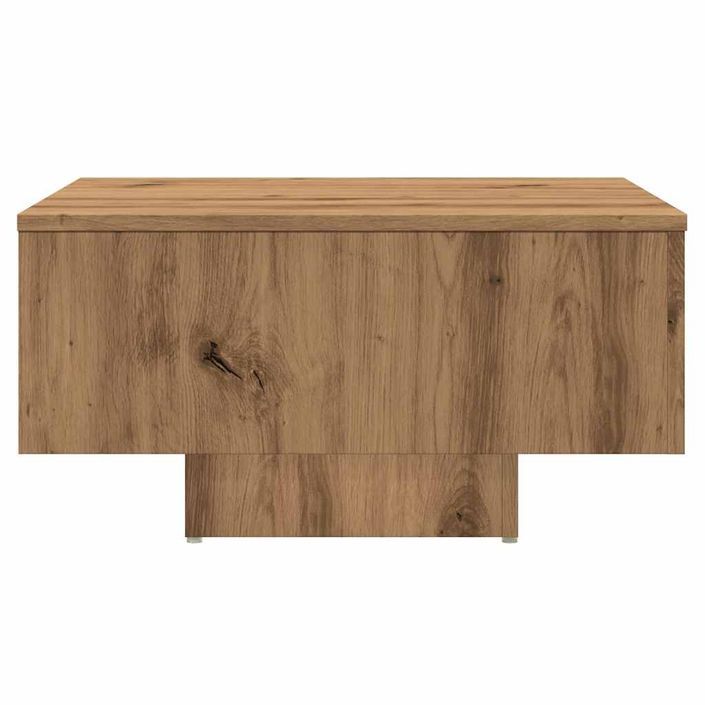 Table basse chêne artisanal 60x60x31,5 cm bois d'ingénierie - Photo n°4