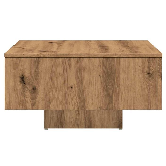 Table basse chêne artisanal 60x60x31,5 cm bois d'ingénierie - Photo n°5