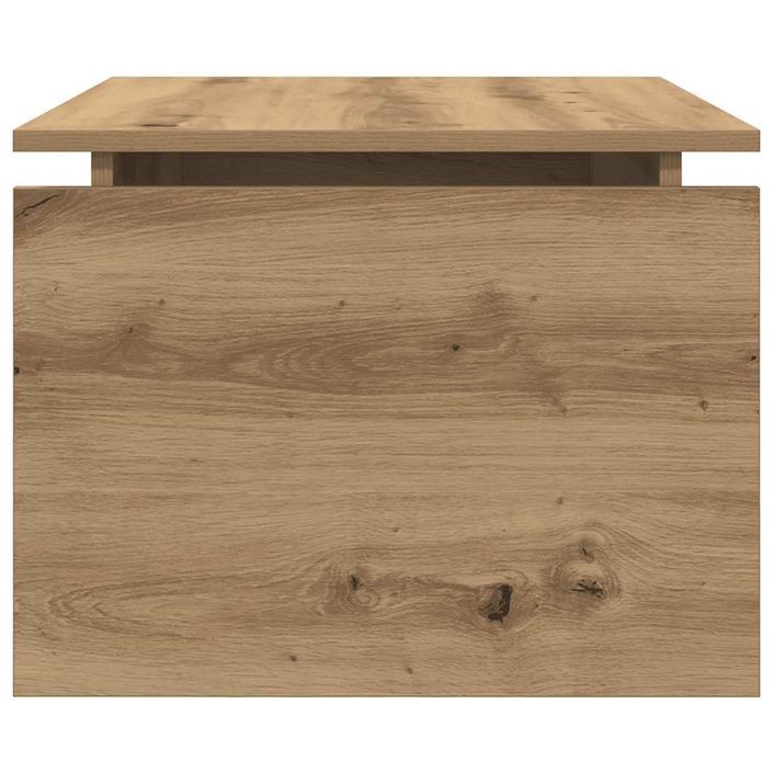 Table basse chêne artisanal 68x50x38 cm bois d'ingénierie - Photo n°5