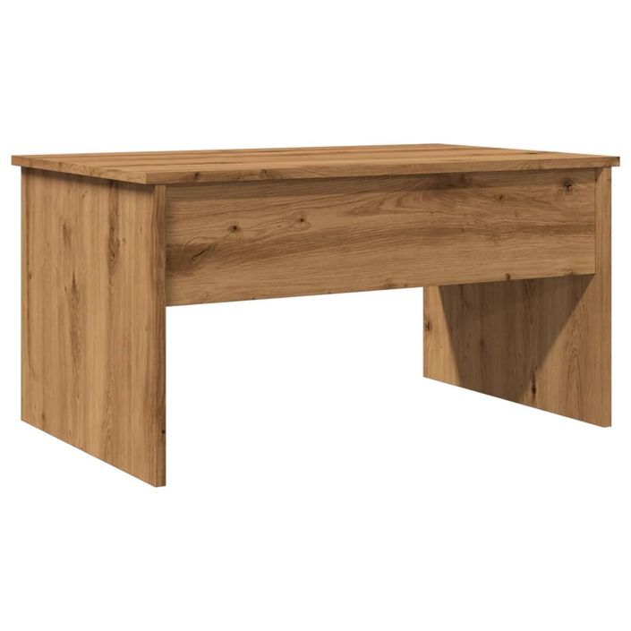 Table basse chêne artisanal 80x50,5x41,5 cm bois d'ingénierie - Photo n°7